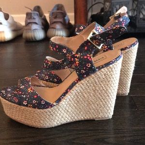 Steve Madden Floral Wedges
